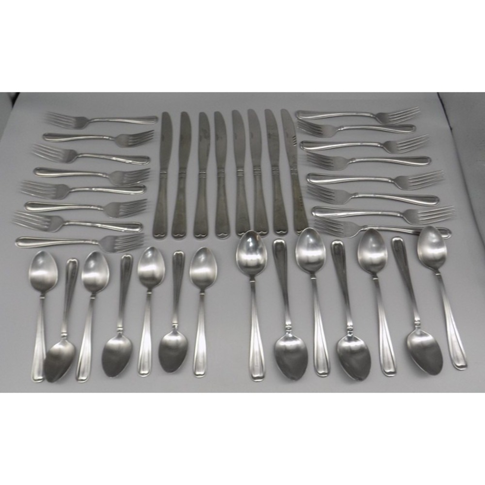 48 Pieces Cambridge Allure Pattern Stainless Flatware 11/21 Forks Spoons Knives